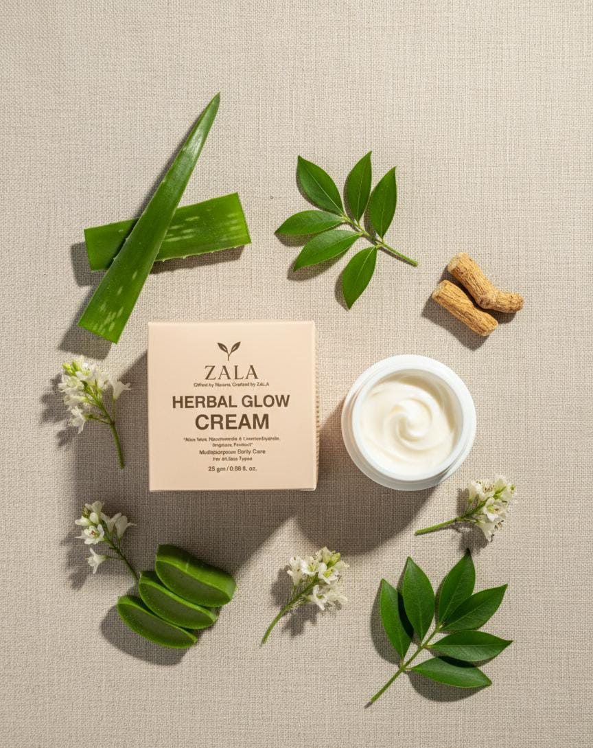 Herbal Glow Cream beauty product by Zala Herbaceuticals